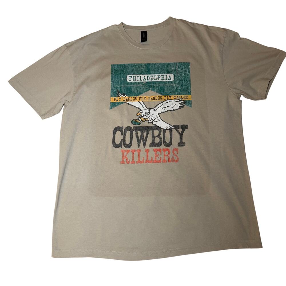 Philadelphia Eagles "Cowboy Killers" Vintage Style Parody Graphic T-Shirt XL